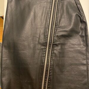 All Saints Black Pencil wax coated Skirt size 4